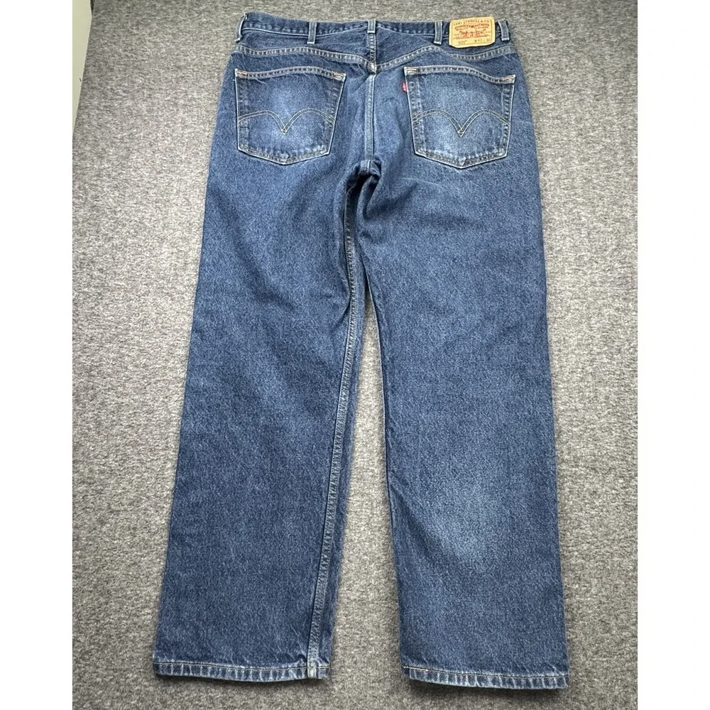 Levi's‎ 505 Regular Fit Straight Leg Blue Denim Jeans Mens Size 40x30 Distressed